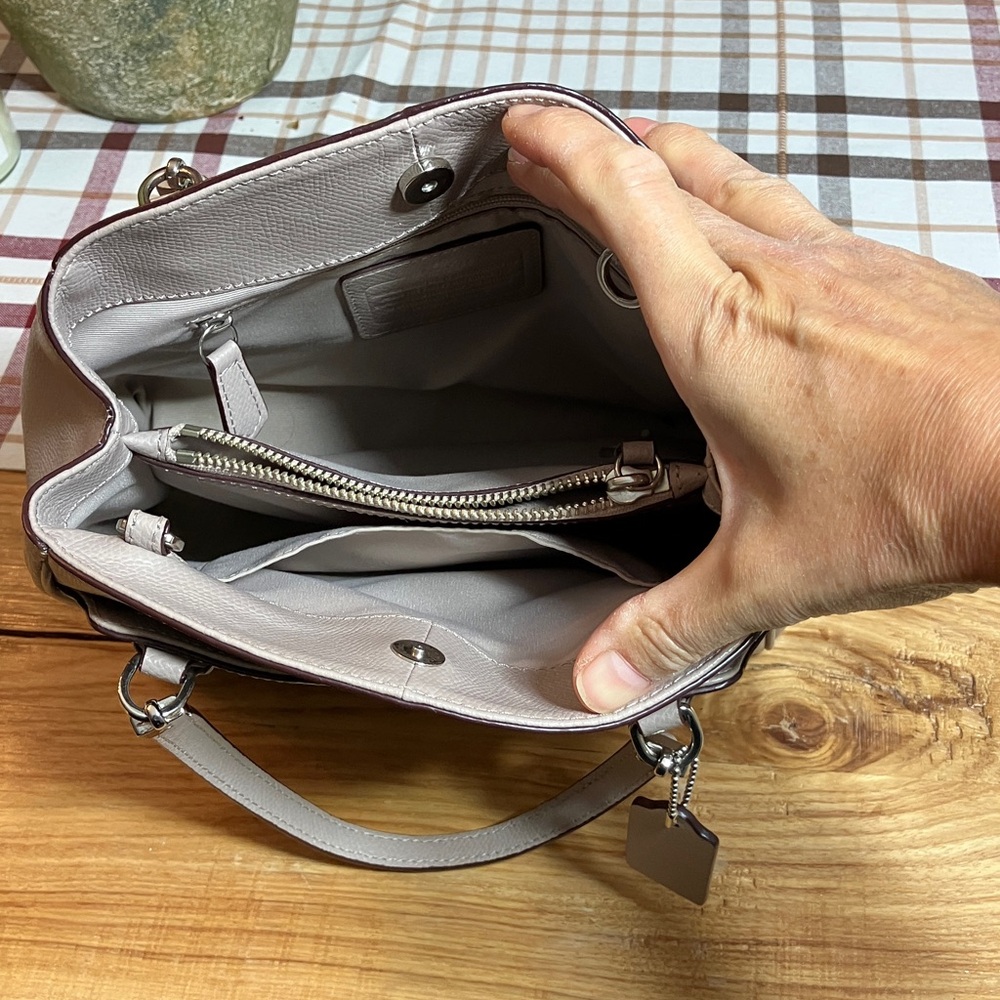 Coach Minetta Satchel Crossbody Bag Gray - Picture 3 of 6